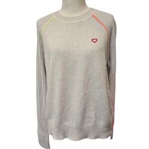 Lisa Todd 100% Luxury Cotton Crew Neck Lightweight Sweater in Gray, Size Small